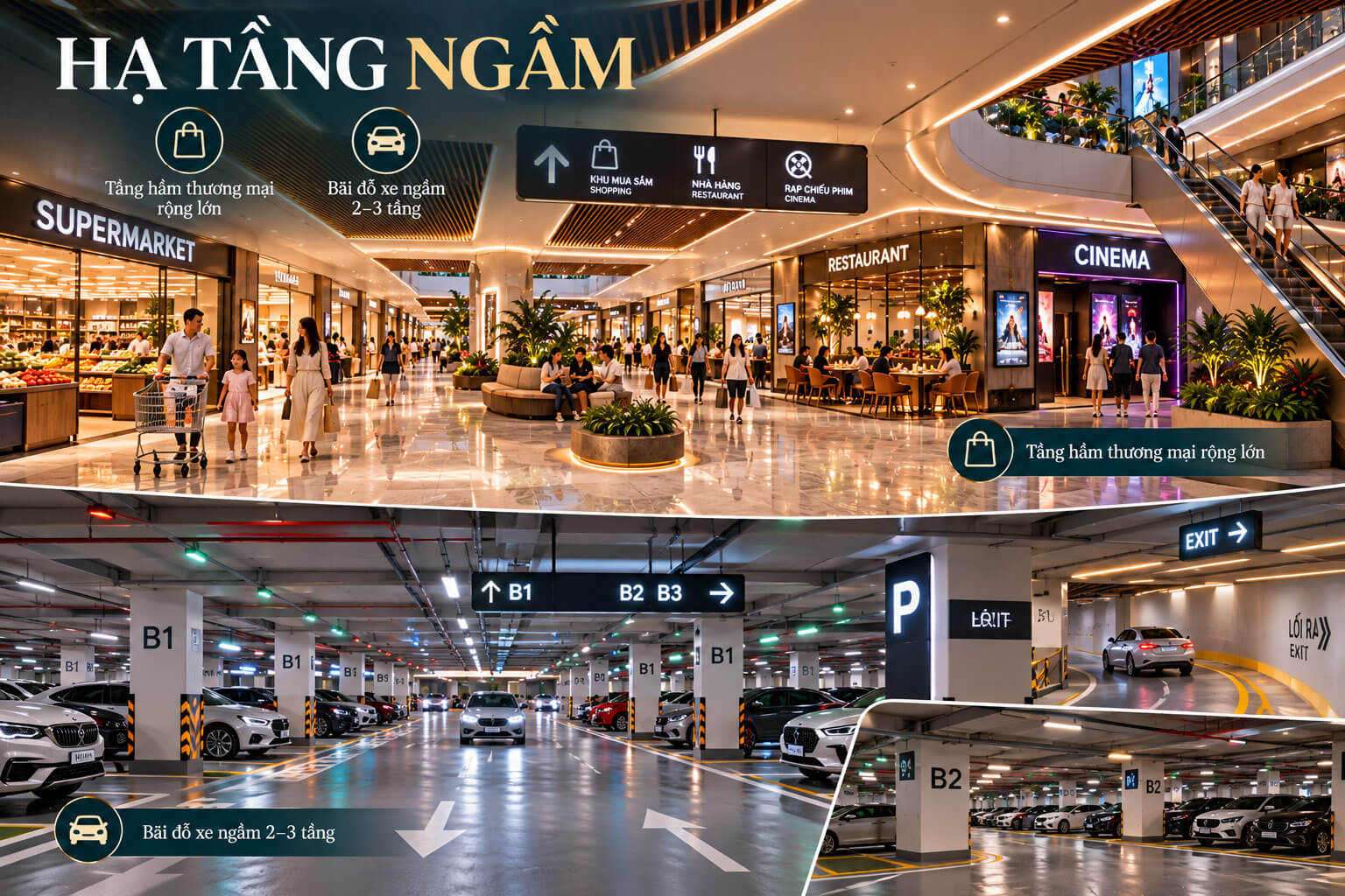 Hạ tầng ngầm và bãi đỗ xe